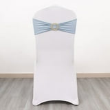 Efavormart 5 Pack Dusty Blue Spandex Chair Sashes with Gold Rhinestone ...