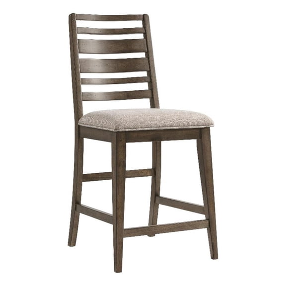 Intercon Furniture Kauai Wood Ladder Back Stool in Brown (Set of 2)