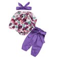 thumbnail image 2 of Worallymy Recién Nacido Mameluco Pantalones Trajes Top de Manga Larga Floral Pantalones Diadema Traje, 110cm Worallymy JD735800188, 2 of 7