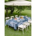 thumbnail image 4 of Outdoor Tablecloths with Umbrella Hole & Zipper, Modern Blue 54x80 Inch Tablecloth Rectangle, Vintage Abstract Art Contemporary Waterproof Table Cloth, Patio/Pool/Picnic Table Covers, 4 of 8