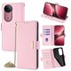 thumbnail image 1 of For vivo V50 5G Case PU Leather Wallet Stand Phone Cover with Crossbody Shoulder Strap - Green, 1 of 5