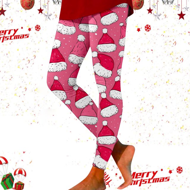 MKLEKYY Leggings deportivos para mujer Leggings con estampado navideño para mujer Leggings de ejercicio físico con realce Pantalones de yoga 3885