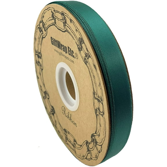 Hunter Green Satin Fabric Ribbon - 5/8" x 100 Yards, St. Patrick's Day, Easter, Christmas, Wreath, Holiday Decor