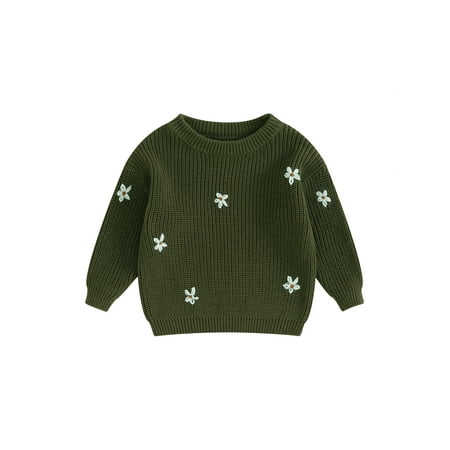 

TFFR Toddler Girl Floral Sweaters 3M 6M 9M 12M 18M 24M 3T 4T 5T Kids Long Sleeve Knit Pullover Fall Winter Sweatshirt Tops