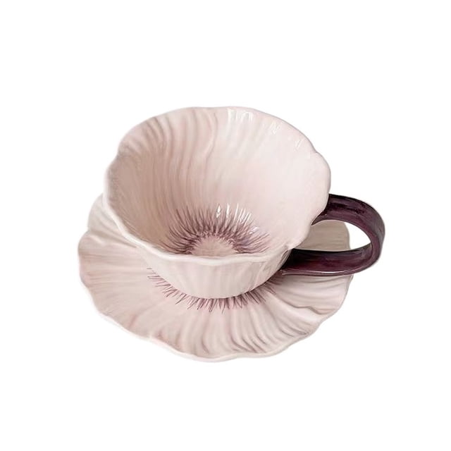 Purple Floral Underglaze Ceramic Tableware Set, Bowl and Plate for Rice Salad Fruit Dessert, Household Dinnerware for Home Kitchen Daily Use