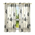 thumbnail image 6 of Yayeee Window Curtains Set of 2 for Living Room Light Filtering 63"x52", Small Black Flowers, 6 of 7