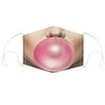 thumbnail image 1 of Face Mouth Nose Mask Cover Protection Reusable Cotton Blend Five Layer Filter Included Unisex Adjustable One Size Bubble Gum Design, 1 of 11