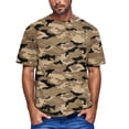 thumbnail image 2 of Dresfit Camo Shirts Men Crew Neck Short Sleeve Work Out Tees Camouflage Relaxed Fit Big and Tall Tennis T Shirts Basic Musle Tops Light Brown 2XL, 2 of 6