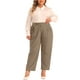 thumbnail image 2 of Conjuntos de trabajo de oficina para mujeres de tallas grandes Agnes Orinda, pantalones de negocios casuales de cintura alta y rectos con bolsillo 3X marrón, 2 of 6