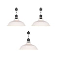 thumbnail image 1 of FSLiving H-Type Track Lighting E26 Base Industrial Adjustable Angle Lamp White Metal Shade with Matte Black Socket Track Light Fixture for Slope Ceiling Gimbal,Bulb and Track Not Included - 3 Lights, 1 of 7