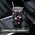 thumbnail image 7 of 40oz Pioneer Tumbler with Handle Lid and Straw,Colorful Floral Tumblers Gifts for Women Girls Men Adults（Black）, 7 of 7