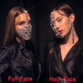 thumbnail image 3 of Crystal Face Mask Masquerade Mask Jewelry Full Face Mask Half Face Halloween Accessories Rhinestone, 3 of 10
