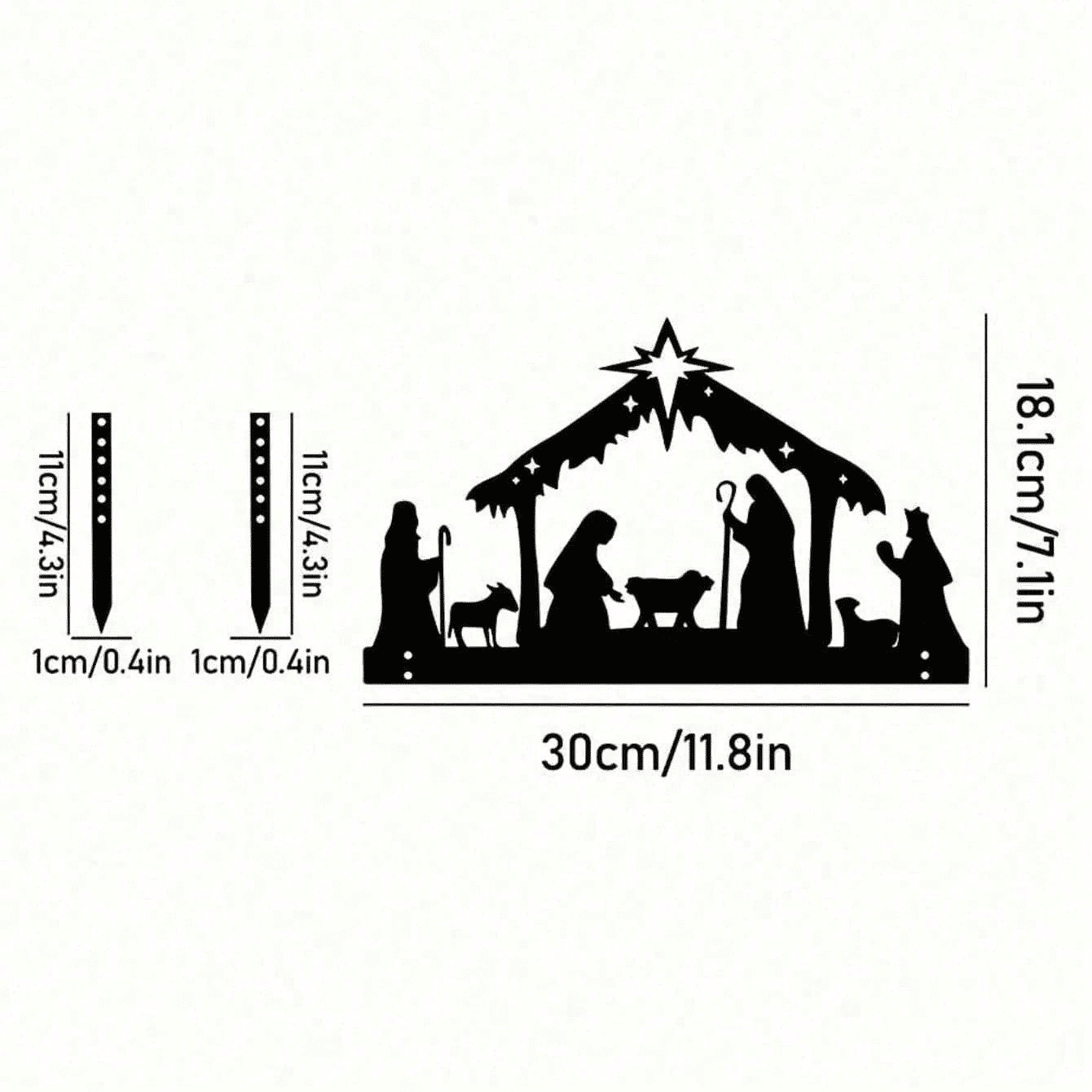 Waterproof Metal Nativity Projector Light Outdoor Wall Christmas Decoration Gift