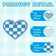 thumbnail image 3 of Uxcell 8 piezas parches bordados de corazón a cuadros para planchar, apliques para coser en chaquetas, colección de ropa, vestidos, sombreros, jeans, accesorio de bricolaje, azul/blanco, 3 of 6