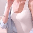 thumbnail image 4 of Women'S Sleeveless Square Neck Tank Top Double Layer Basic Crop Tops Summer Fitness Workout Casual Tops White S, 4 of 9