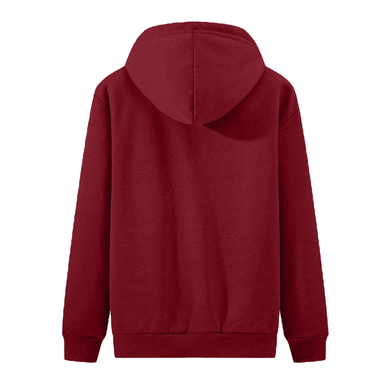 CCRFTGI Fleece Jacket Men Casual Thick Sherpa Lined Hoodies Midweight Zip Up Sweatshirt Long Sleeve Hooded Coat with Pockets Red 2XL