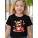 thumbnail image 1 of Adorable Yorkshire Terrier in Pink Teacup Graphic Girls' T-Shirt - Comfy Cotton Blend, Casual Round Neck, Short Sleeve - Perfect for Summer, Playful Tee Design | Cute Animal Graphic | Nontransparent, 1 of 5