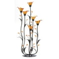 thumbnail image 1 of Glass Candle Holder, Amber Calla Lily Flower Candle Holder Decor Metal Stand, 1 of 4