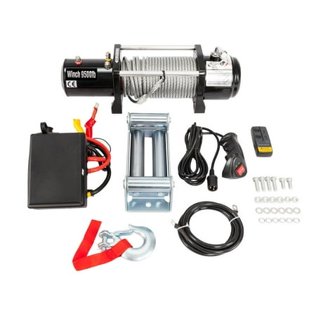 Steel Winch - Zimtown Classic 12V 9500LBS Electric Winch Towing Truck Trailer Steel Cable Off Road