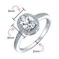 thumbnail image 6 of Bling Jewelry 2CT Oval Solitaire Halo AAA CZ Sterling Silver Engagement Ring Band, 6 of 8