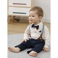 thumbnail image 3 of CARETOO Baby Boy Clothes Newborn Infant Outfit Shirt+Bowtie Beret+Suspender Pant Suit Clothing Set, 3 of 15