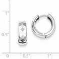 thumbnail image 2 of 925 Sterling Silver Rhodium Polished Patterned Hinged Hoop Earrings, 2 of 6
