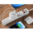 thumbnail image 3 of Hyper Tough Surge Protector Power Strip, 6 Outlets, 2.5 ft Extension Cord, Grounded, White, 2-Pack, 3 of 6