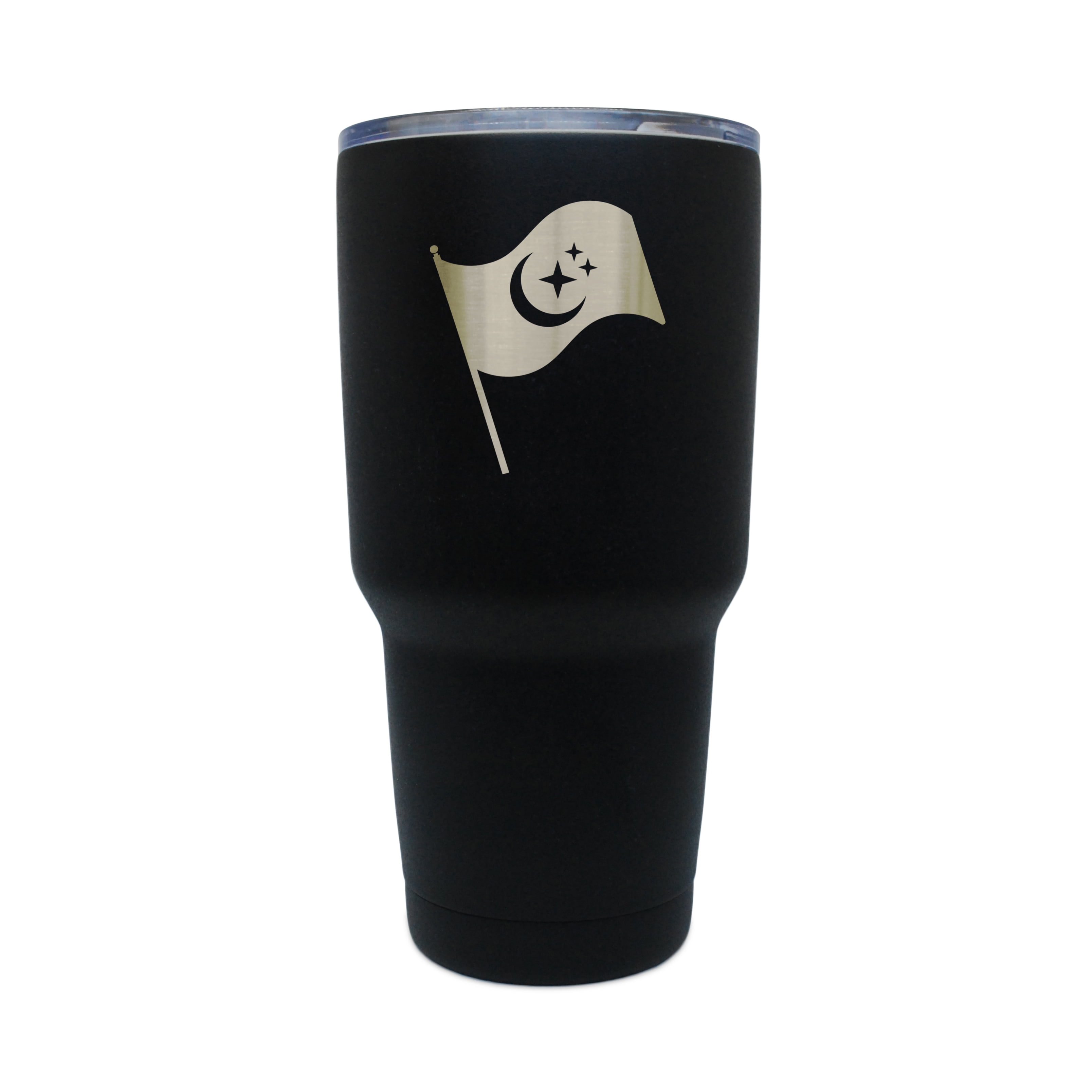 Flag Of Ramadan Black Stainless Steel Tumbler, 30 Oz Insulated Tumbler, Laser... by BigSpool Distributors