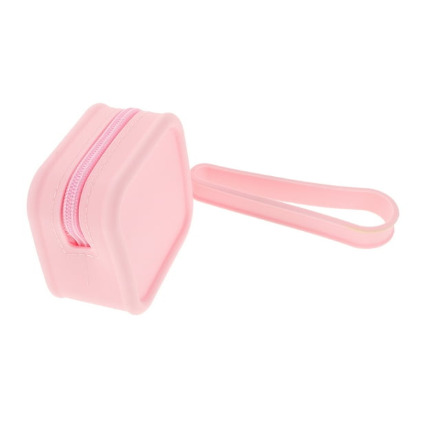 Neceser pequeño de silicona para maquillaje, neceser de viaje con cremallera, monedero, bolsa de almacenamiento portátil, organizador de artículos de tocador para mujeres y niñas