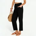 thumbnail image 6 of Women's Casual Solid Color Elastic Waist Pants with Pockets for Everyday Comfort, 6 of 8