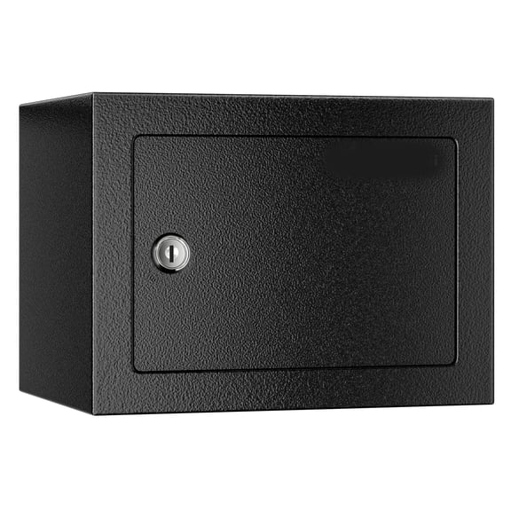 HBMYN 0.22 Cubic Feet Safe Small Home Money Safe Box with Key Lock Small Safe for Home Use