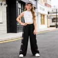 thumbnail image 2 of Leey-World Tween Girls Spring Fall Summer Clothes 2 Piece Outfit Set T-Shirt Top + Cargo Pants Teen Girl School Clothing Set Size 8-12Y(White,12-13 Years), 2 of 9