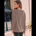 thumbnail image 4 of Camisas de Larga para Mujer, Blusas de Encaje, Ropa Informal de Negocios, Moda de Otoño, Blusas Tejidas Y2k Caqui M, 4 of 8