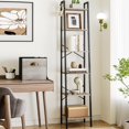 thumbnail image 1 of Librería estrecha Bookshelf Hzuaneri con cajón de 6 niveles, color gris, 1 of 9