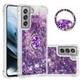 thumbnail image 1 of Funda para Samsung Galaxy S21 FE 5G con Brillo Líquido Flotante, Purpurina, Parachoques y Anillo Giratorio Soporte, 1 of 5