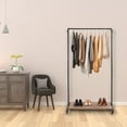 thumbnail image 6 of Parisloft Metal Garment Racks, Rolling Clothes Rack with Lockable Wheels, Industrial Pipe Style, Rustic Finish, 1-Rod & 1-Shelf, 6 of 11