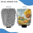 thumbnail image 2 of Microfiber Car Wash Gloves With Chenille & Polyester Terry Scratch-Free Cleaning Elastic Cuffs Autumn Countryside, 2 of 8