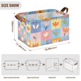 thumbnail image 7 of Yayeee Foldable Storage Basket for Shelves with Handles Set of 2 Waterproof Cloth Bins, Blue Flowers, 7 of 7