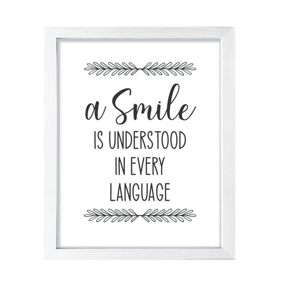 A Smile Is Understood In Every Language, Watercolor 11 x 14 White FRAMED Print Wall Art