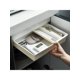 thumbnail image 2 of 1pc Japanese Style Desk Organizer Under Table Drawer, Non-perforated Desk Bottom Storage Hidden Adhesive Drawer Type Storage Box, 2 of 5