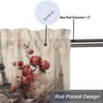 thumbnail image 5 of Eiffel Tower Printed Window Curtains Valances for Kitchen Vintage Paris Red Rose Floral Romantic Privacy Decorative Rod Pocket Short Window Valance Curtains 54 by 18 in, 1 Panel, 5 of 6