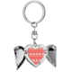 thumbnail image 1 of Ilustración diseño octogonal en forma de corazon Llavero de alas de ángel en forma de corazón, 1 of 3