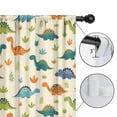 thumbnail image 4 of Blackout Kids Curtains,Beige Dinosaurs Plants Leaves Pattern Childrens Insulated Curtains Set Of 2,Bedroom Essentials,Toddler Room Decor 42"x54", 4 of 5