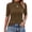 08-Brown, variant on T Shirts for Women Mock Neck Short Sleeve Tops Dressy Casual Slim Fit Mock Turtleneck Tee