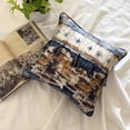 thumbnail image 4 of Decorative Blue 26"x26" (65x65 cm) Euro Shams, Cotton Quilted Euro Shams For Sofa, Ikat Pattern Contemporary Style - Amisha, 4 of 12