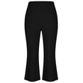 thumbnail image 5 of Horkkom Flare Leggings for Women Solid Color Elastic Waist Capri Leggings Casual Workout Yoga Pants L, 5 of 7