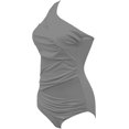 thumbnail image 2 of GFDYREE Women's One Piece Swimsuits One Shoulder Plus Size Swimwear Bathing Suit with See Through Mesh Style, 2 of 3
