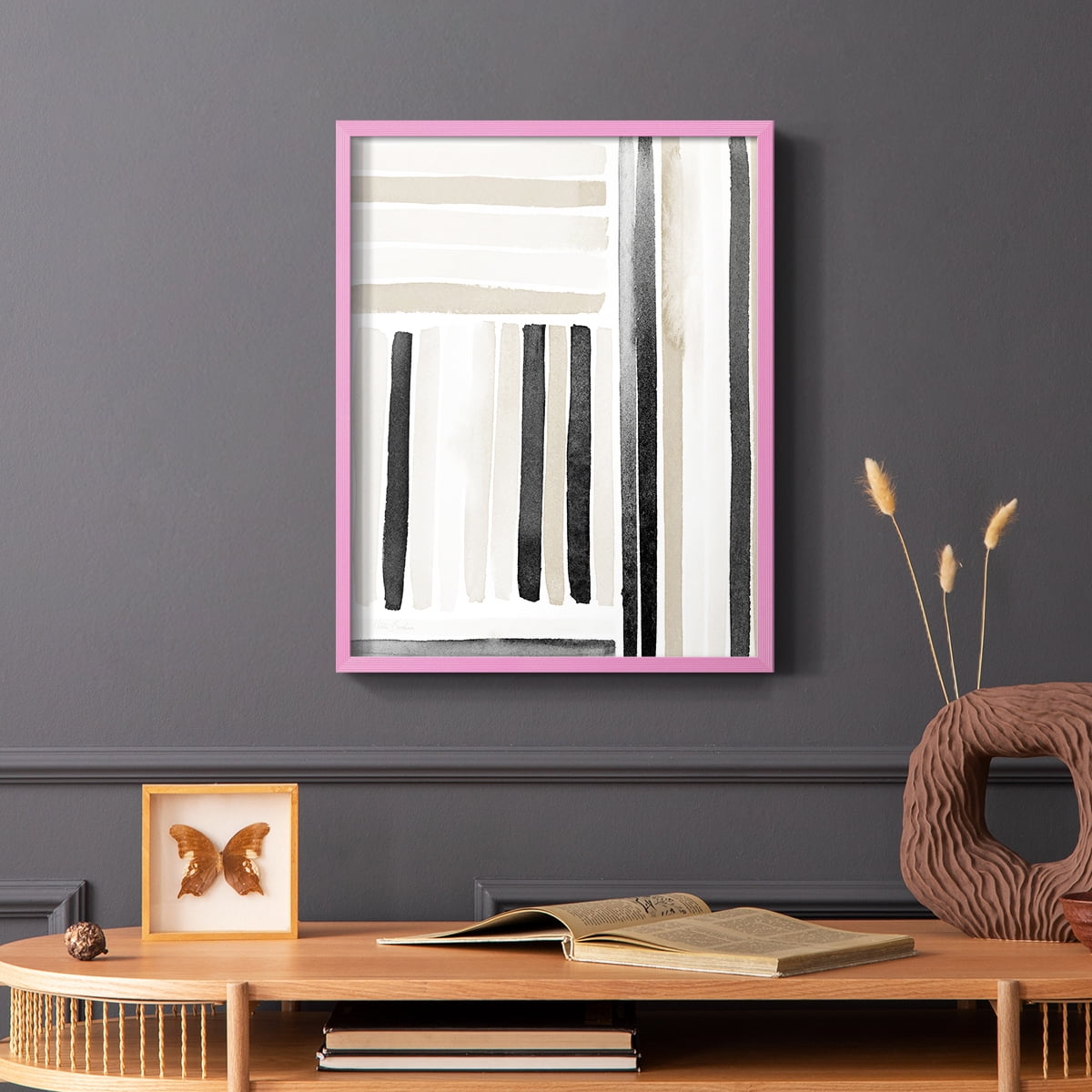 Neutral Lines I in Pink Solid Wood 8 x 10 Framed Print