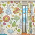 thumbnail image 2 of Coolnut Sheer Curtains Floral Pattern Funny Hare Gauze Door and Window Voile Curtain Panels for Bedroom Living Room W55 x L84 In 2, 2 of 4