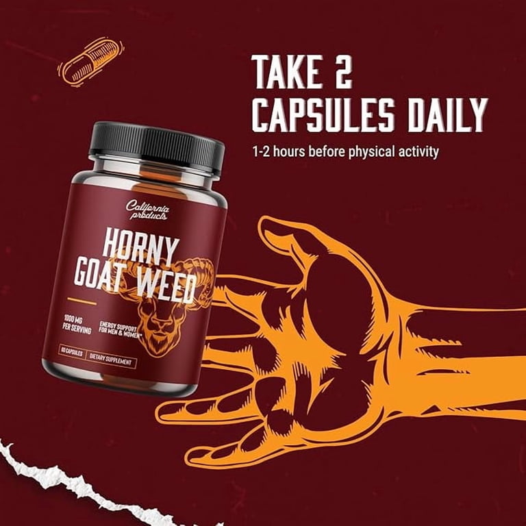 Capsules Horny Goat Weed Avec Racine De Maca - Enhancer Sexuel Pour Hommes, 700mg, Neuf, Date Expiration 02/2027